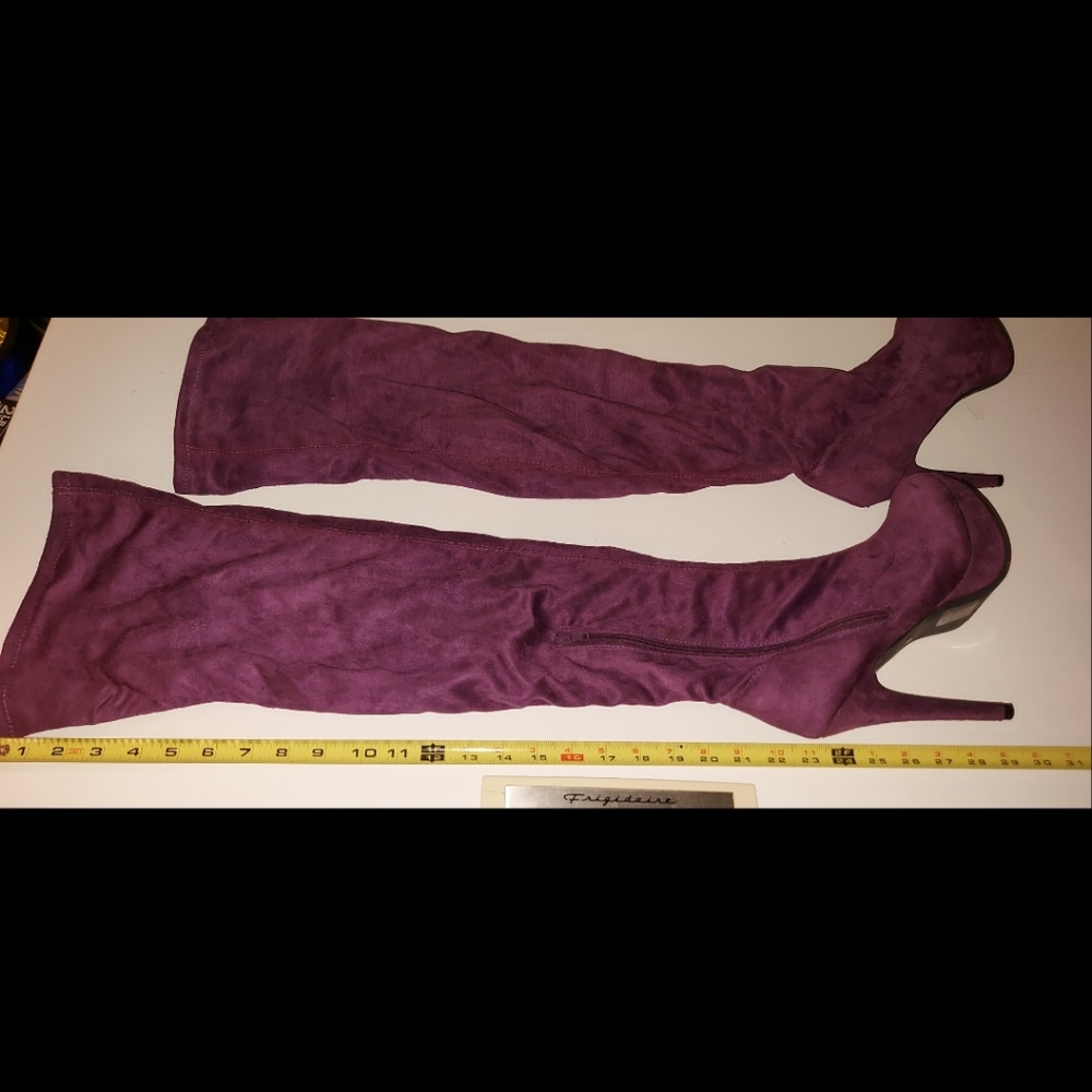 Sexy Purple Thy High Stiletto Boots